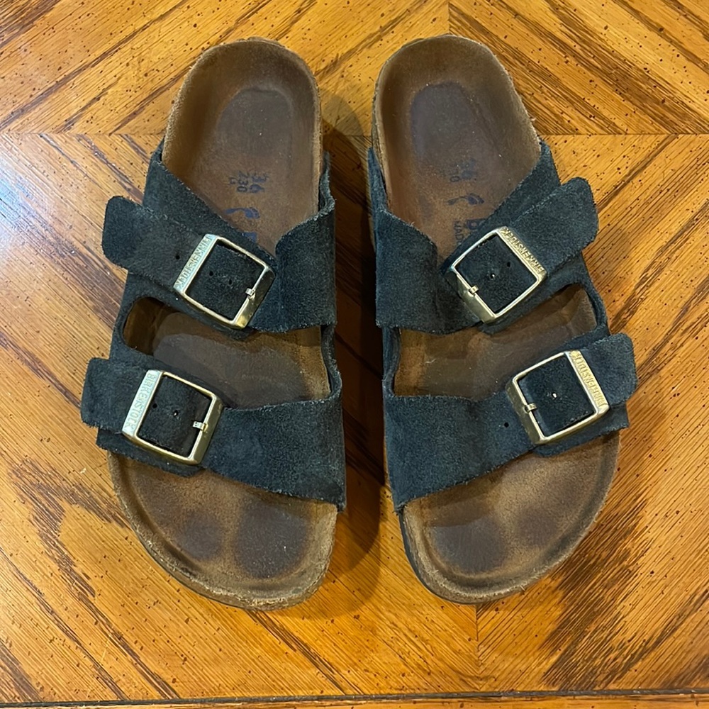 Birkenstock Arizona navy suede sandals